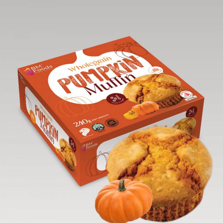 Healthy Choice Wholegrain Pumpkin Muffin(Frozen) 4pcs/box- MOQ: 3 box ($6.80/box)
